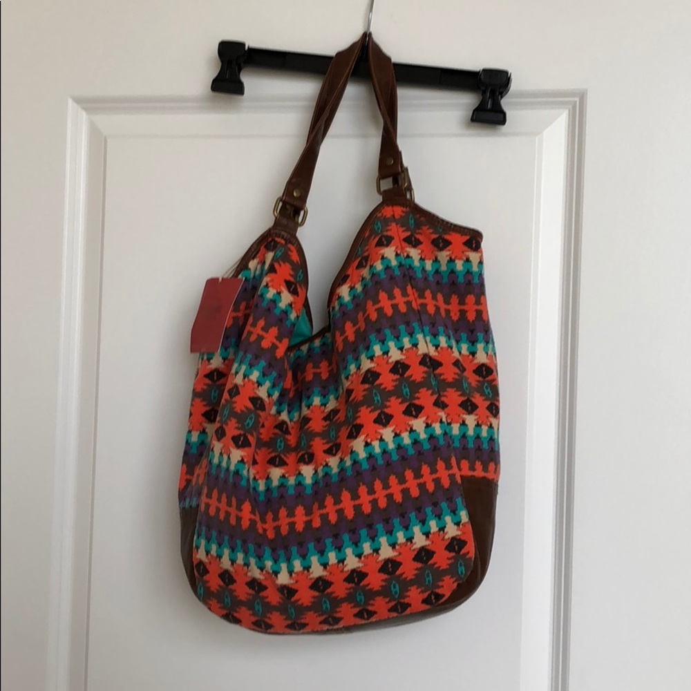 Multi-colored printed purse